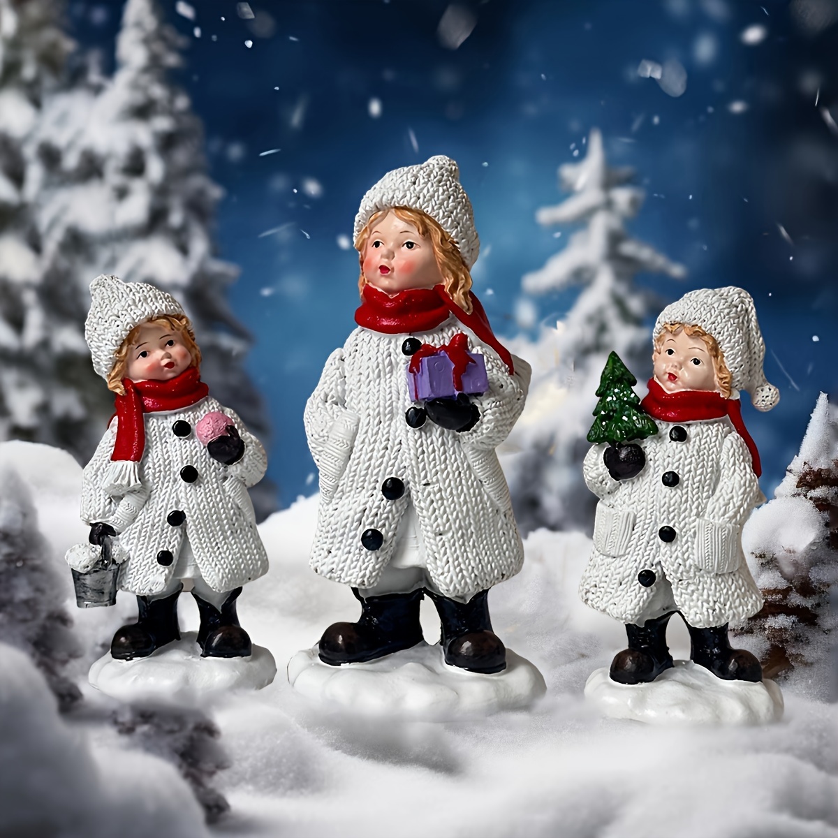 Resin Art Tree - Magnifique statue de bonhomme de neige
