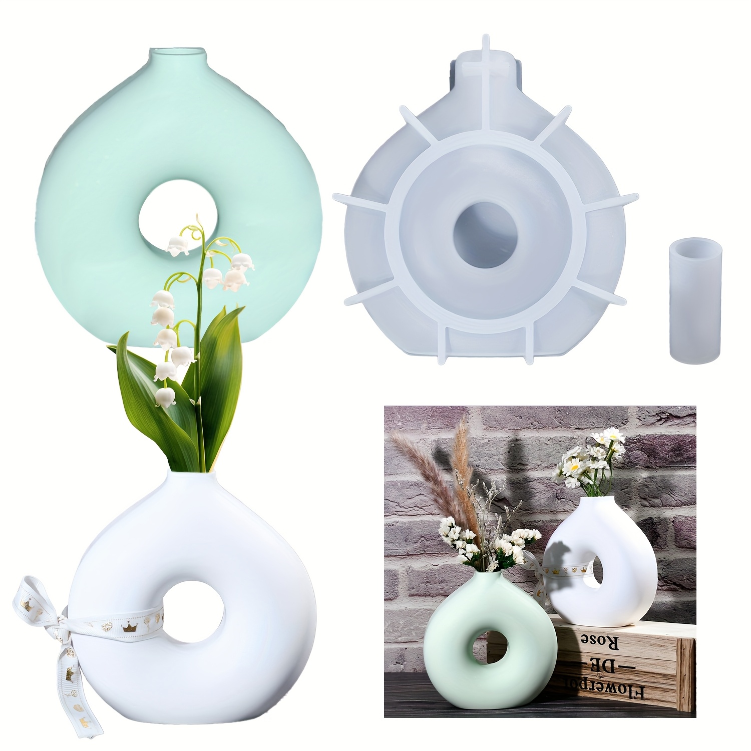 Resin Art Equipment - 1 bricolage Vase rond Silicone moule