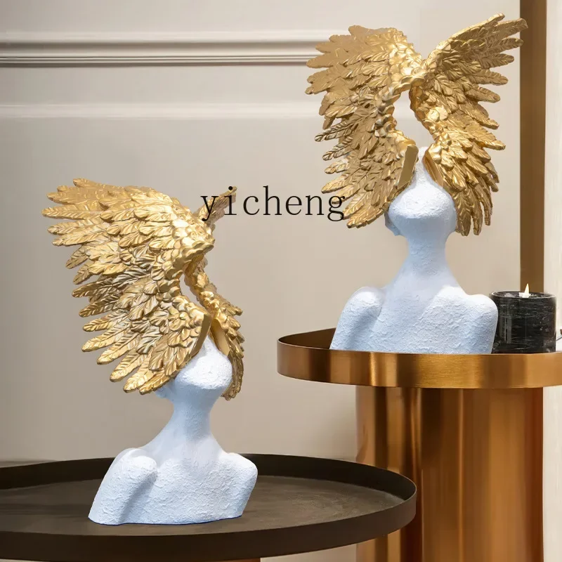 Resin Art Decor - Ornement d'ange abstrait moderne et haut