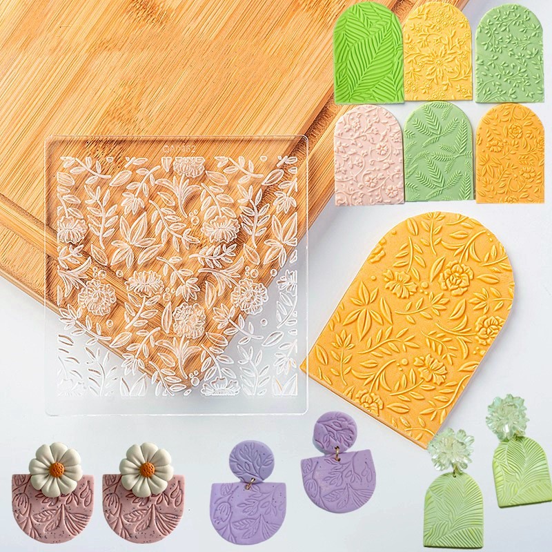 Resin Art Clay - SNASAN résine argile timbre feuilles fleurs