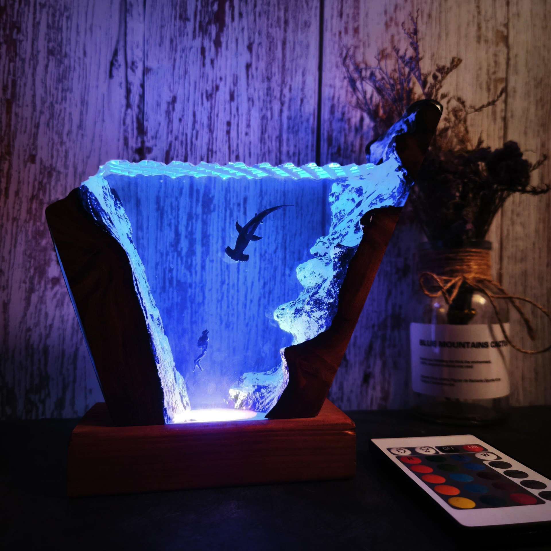 Resin Art For Wedding Gift - Ornement lumineux Requin Marteau de la