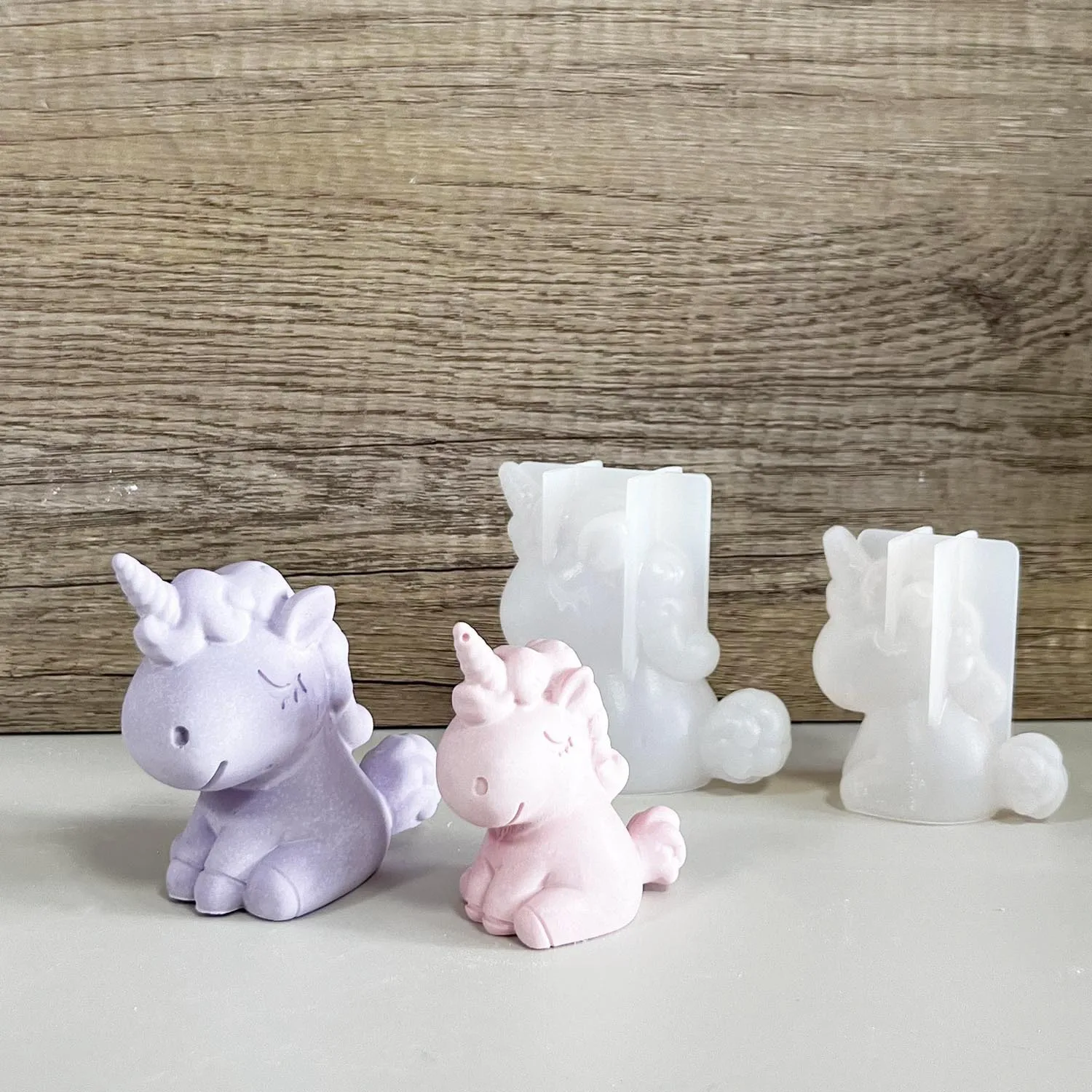Resin Art Clay - Moule géométrique 3D en Silicone, licorne,