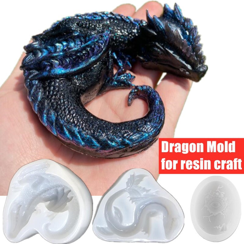 Resin Art Kit With Molds - 3 Styles miroir Dragon endormi dinosaure