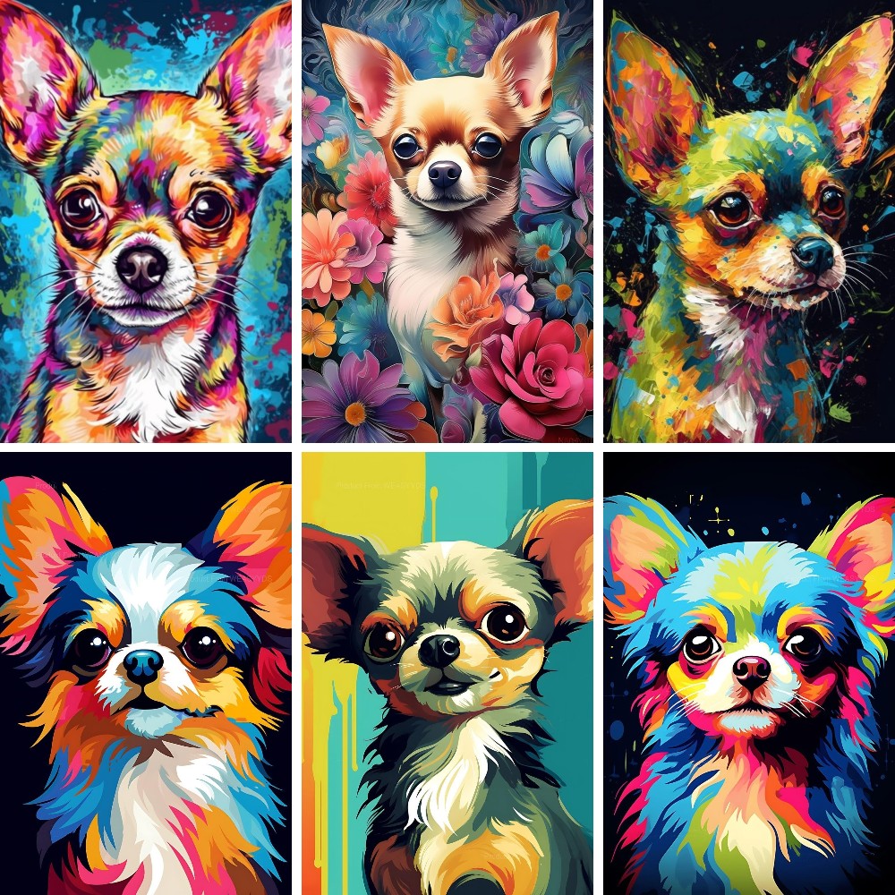 Resin Art Wallpaper - Chihuahua 5D DIY Diamond Painting,Full Round