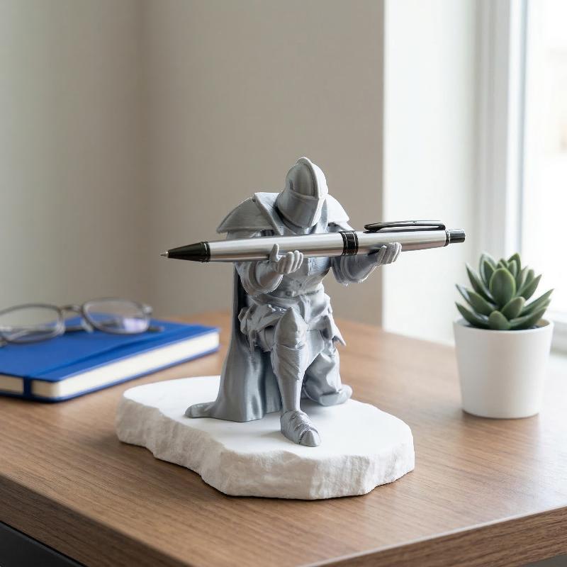 Resin Art Equipment - Porte-stylo en résine, armure médiévale, organisateur