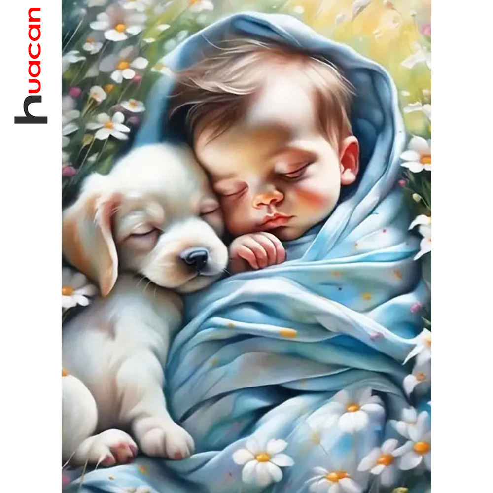 Resin Art Wallpaper - Huacan-5D DIY Diamond Painting, Flower Vase,