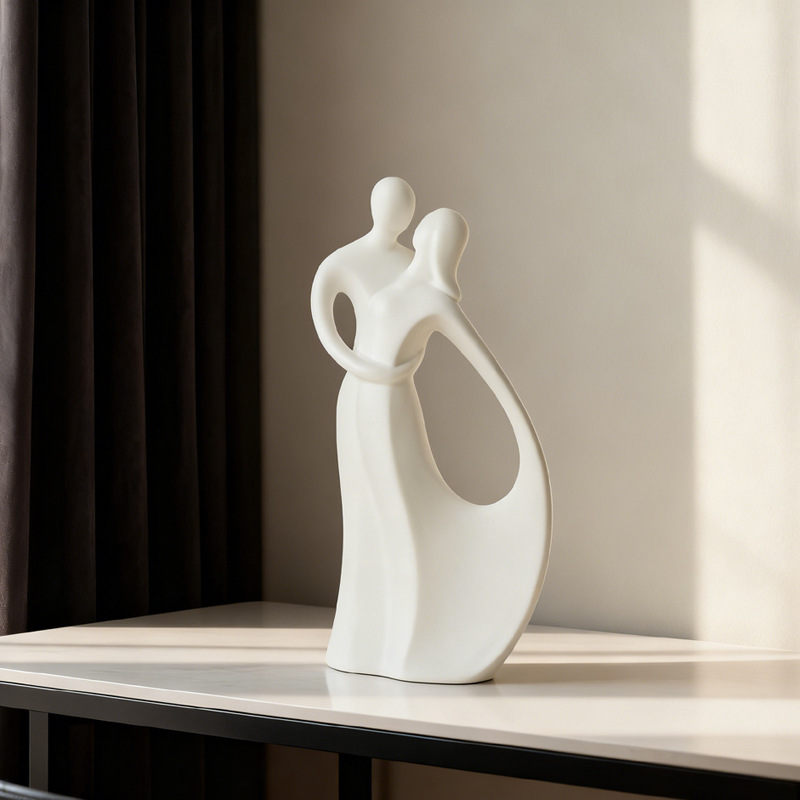 Resin Art For Wedding Gift - Sculpture de couple en céramique nordique,