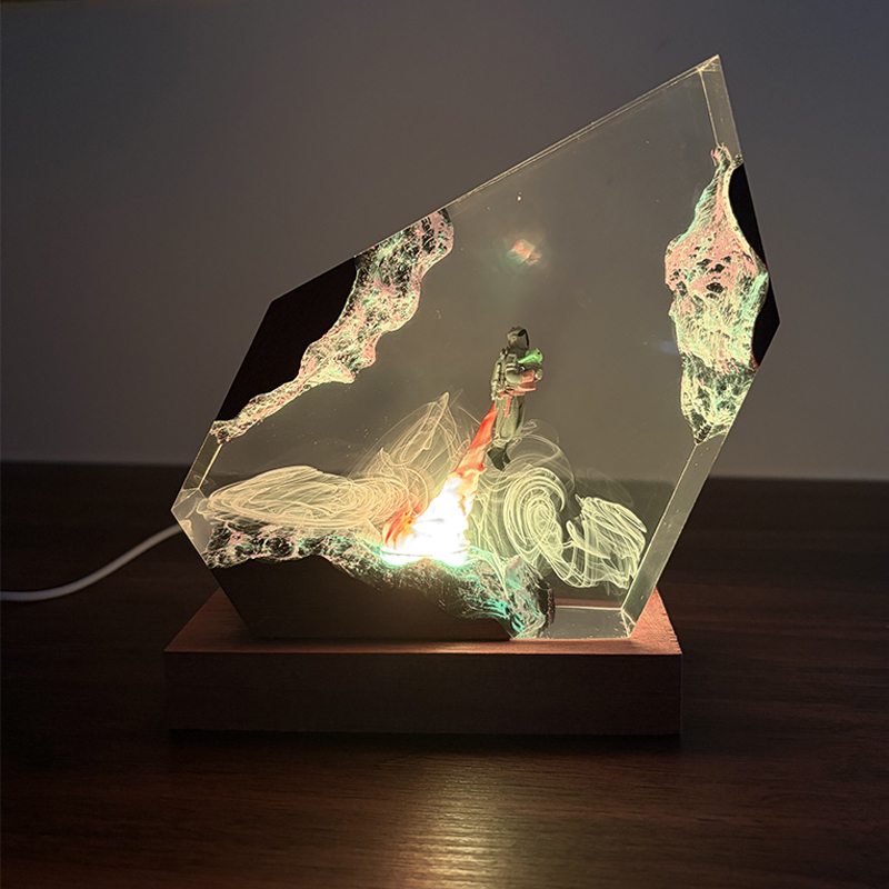 Resin Art Decor - Lampe de Table en Résine Organisme