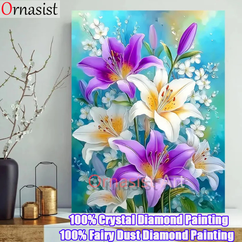 Resin Art Wallpaper - Peinture diamant thème fleur, mosaïque complète