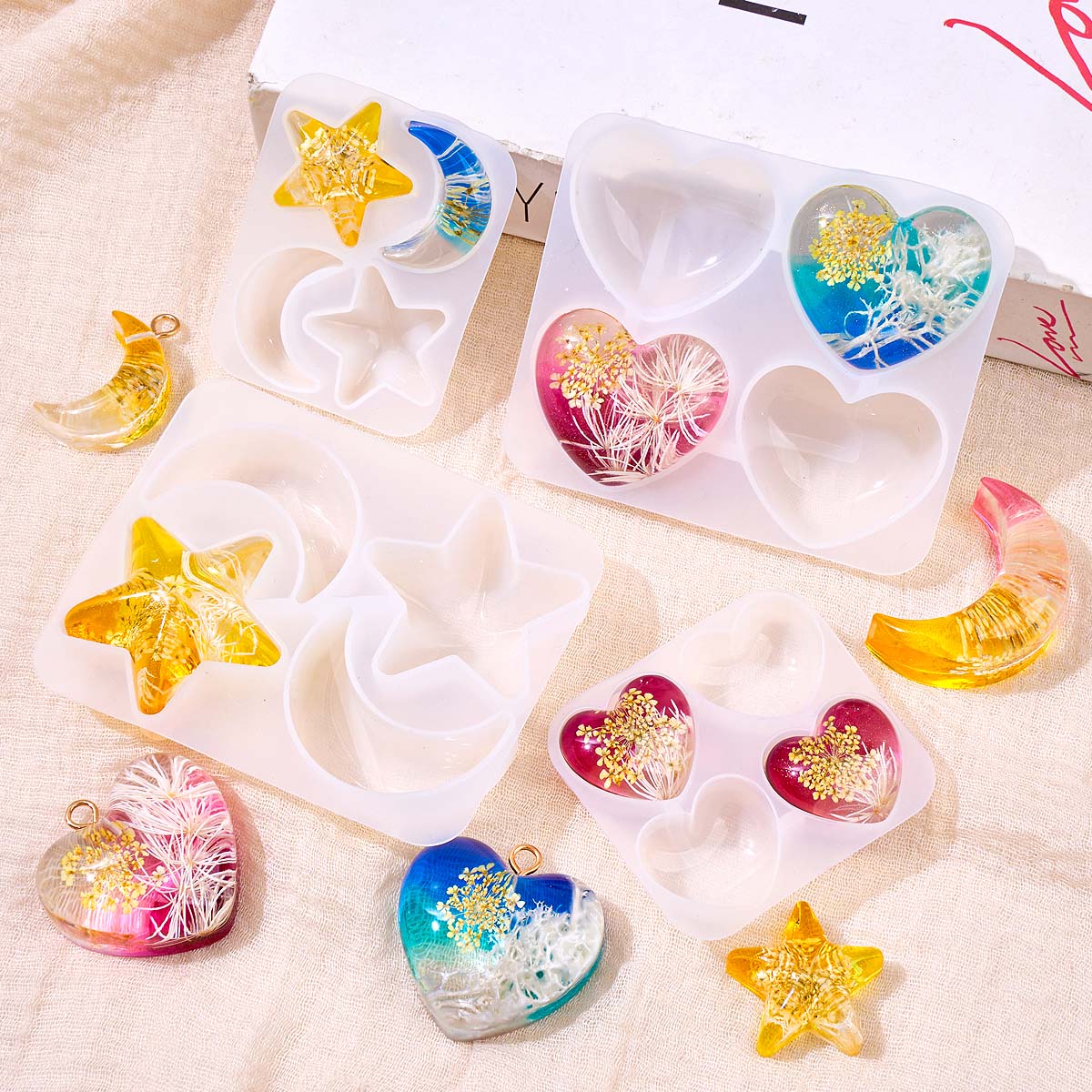 Moule en silicone Cœur Étoile  - Resin Art Kit With Molds avis et prix