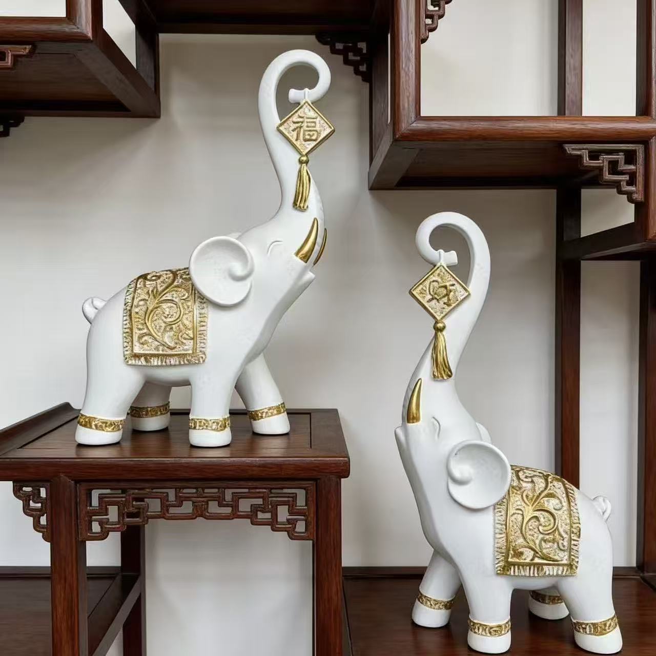 Une paire de figurines éléphan - Resin Art For Wedding Gift avis et prix