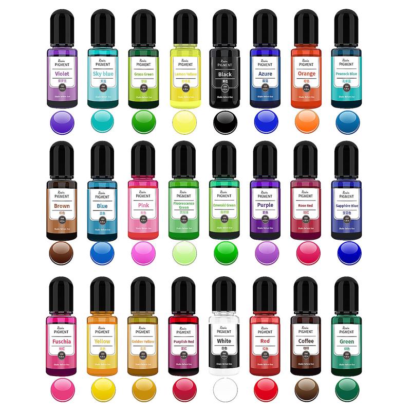 24 couleurs 10 ml/bouteille ré - Resin Pigment Alcohol Ink avis et prix